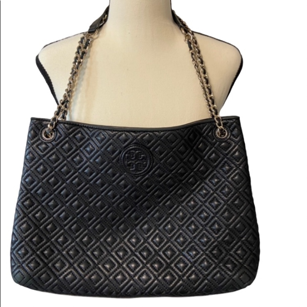 TORY BURCH Marion Diamond Quilted Leather Tote Bag